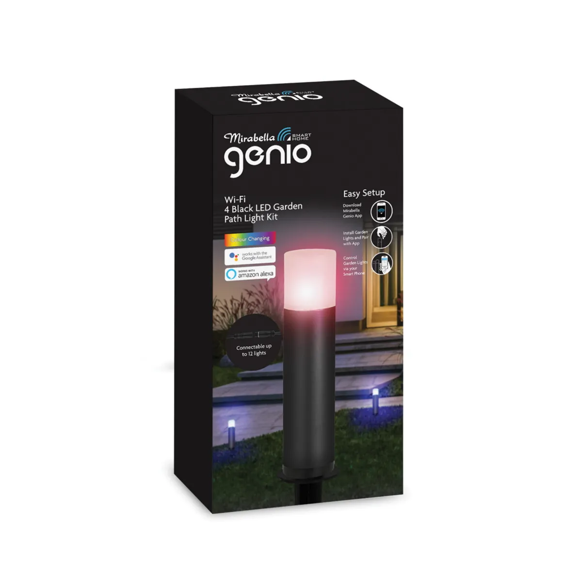 Mirabella Genio 4 Black LED Garden Path